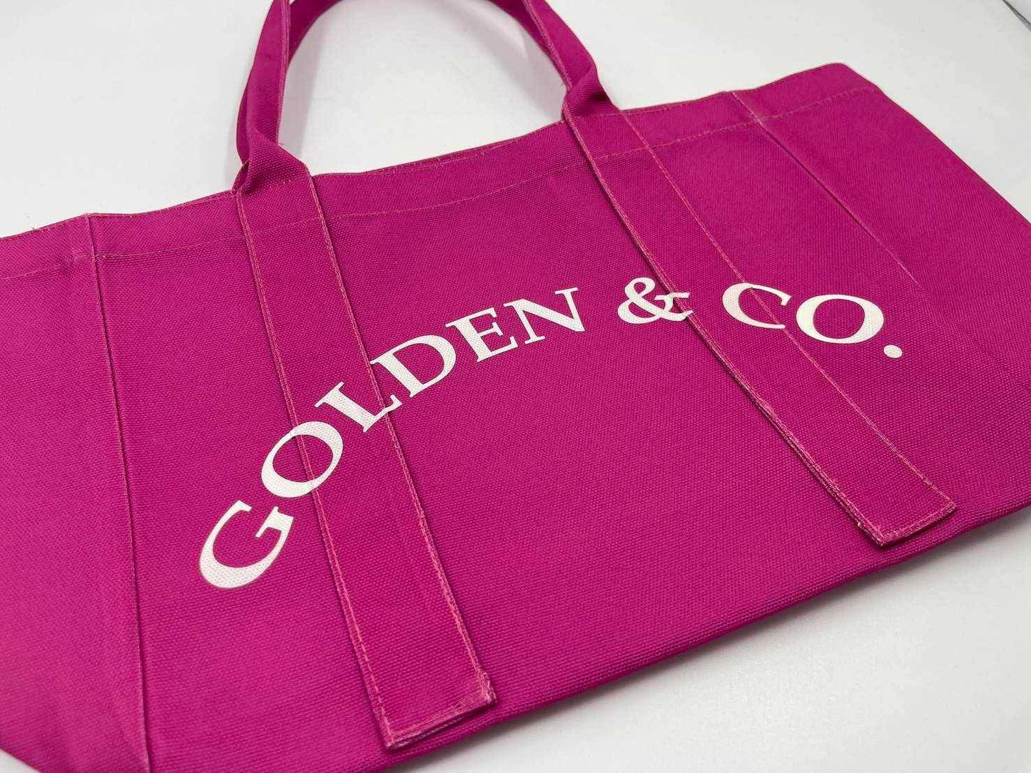 กระเป๋าผ้าแคนวาส Tote bag สีชมพู Golden & Co.
