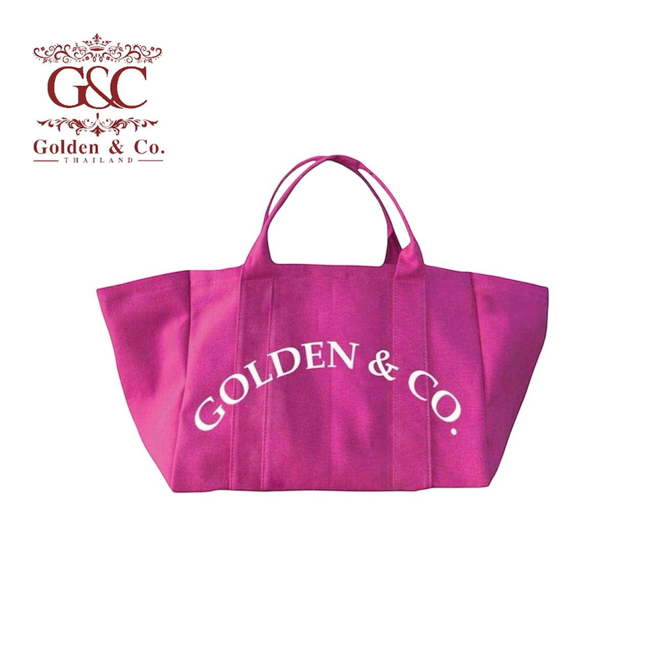 กระเป๋าผ้าแคนวาส Tote bag สีชมพู Golden & Co.