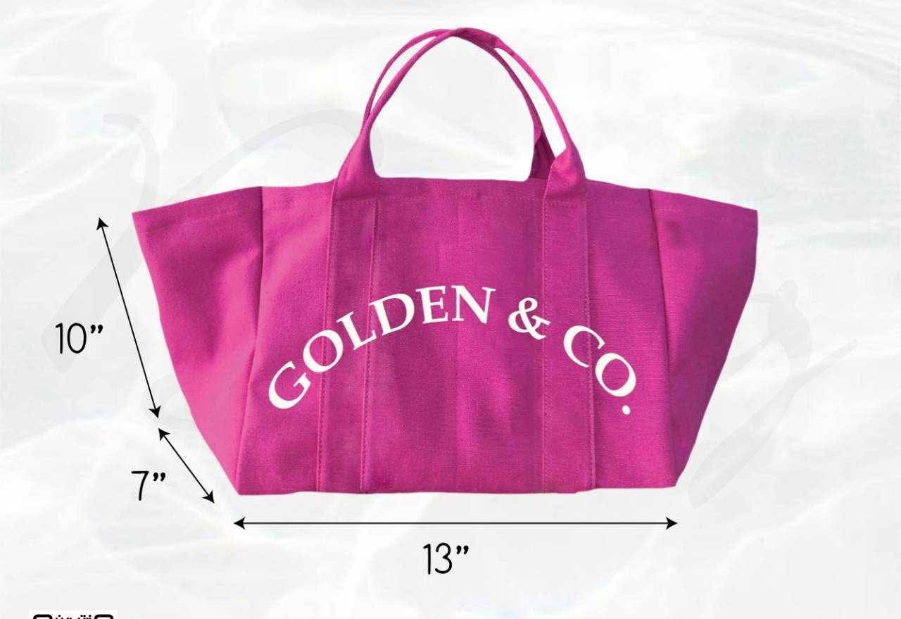 กระเป๋าผ้าแคนวาส Tote bag สีชมพู Golden & Co.