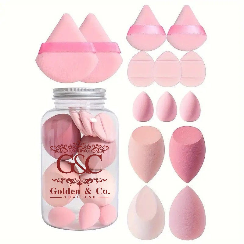 ชุดพัฟฟองน้ำและฟองน้ำไข่ 14 ชิ้น Golden & Co.