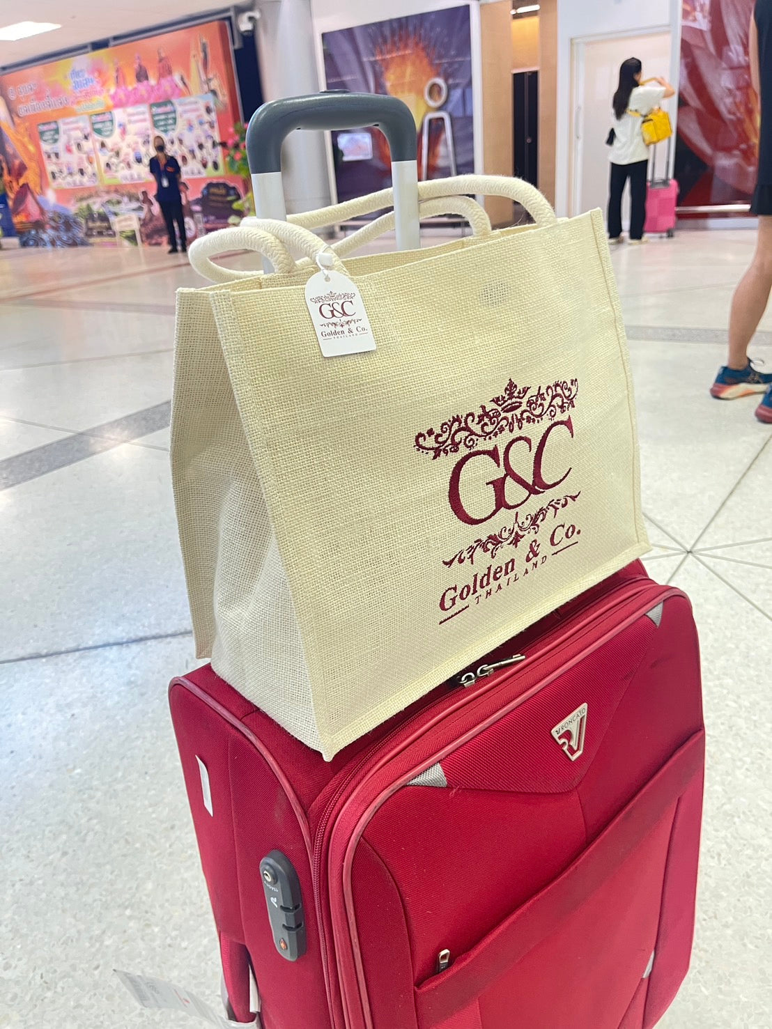 กระเป๋าผ้ากระสอบแคนวาส สีขาว Golden & Co. รุ่น Tote bags