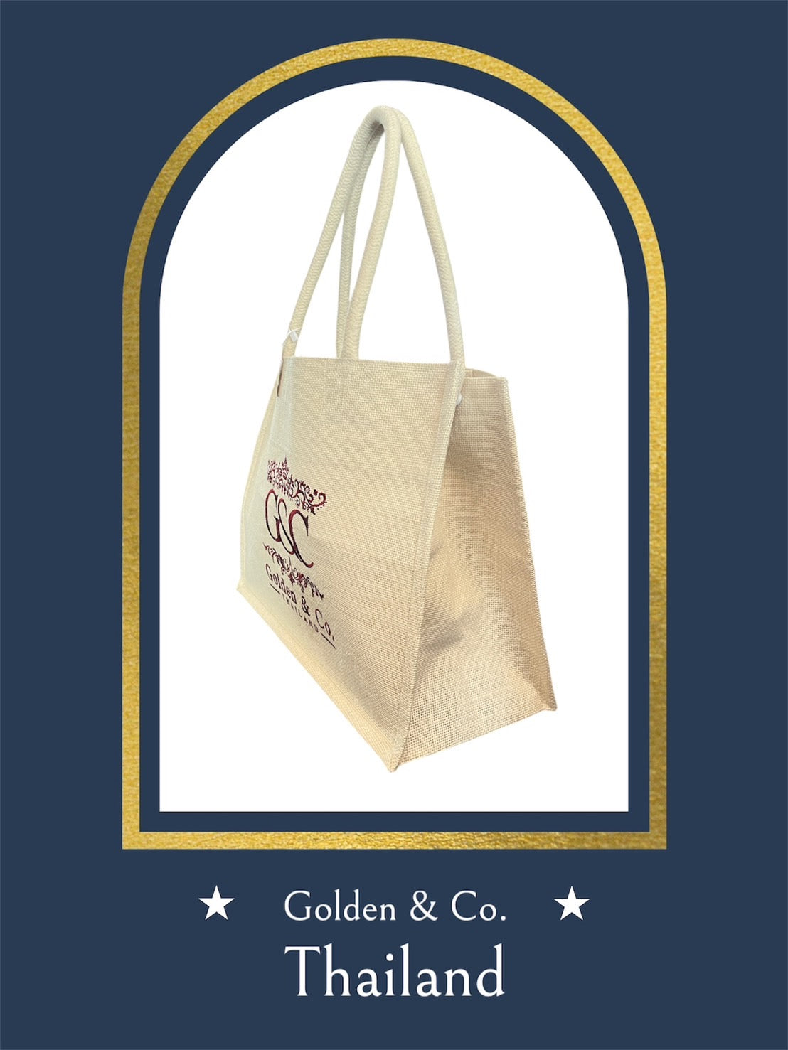 กระเป๋าผ้ากระสอบแคนวาส สีขาว Golden & Co. รุ่น Tote bags