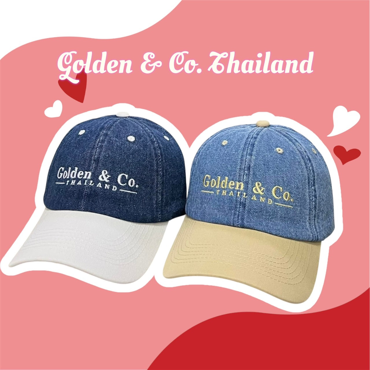 หมวกแก๊ปทูโทนยีนส์ Golden & Co. Thailand 🧢🧢🧢 สีครีม