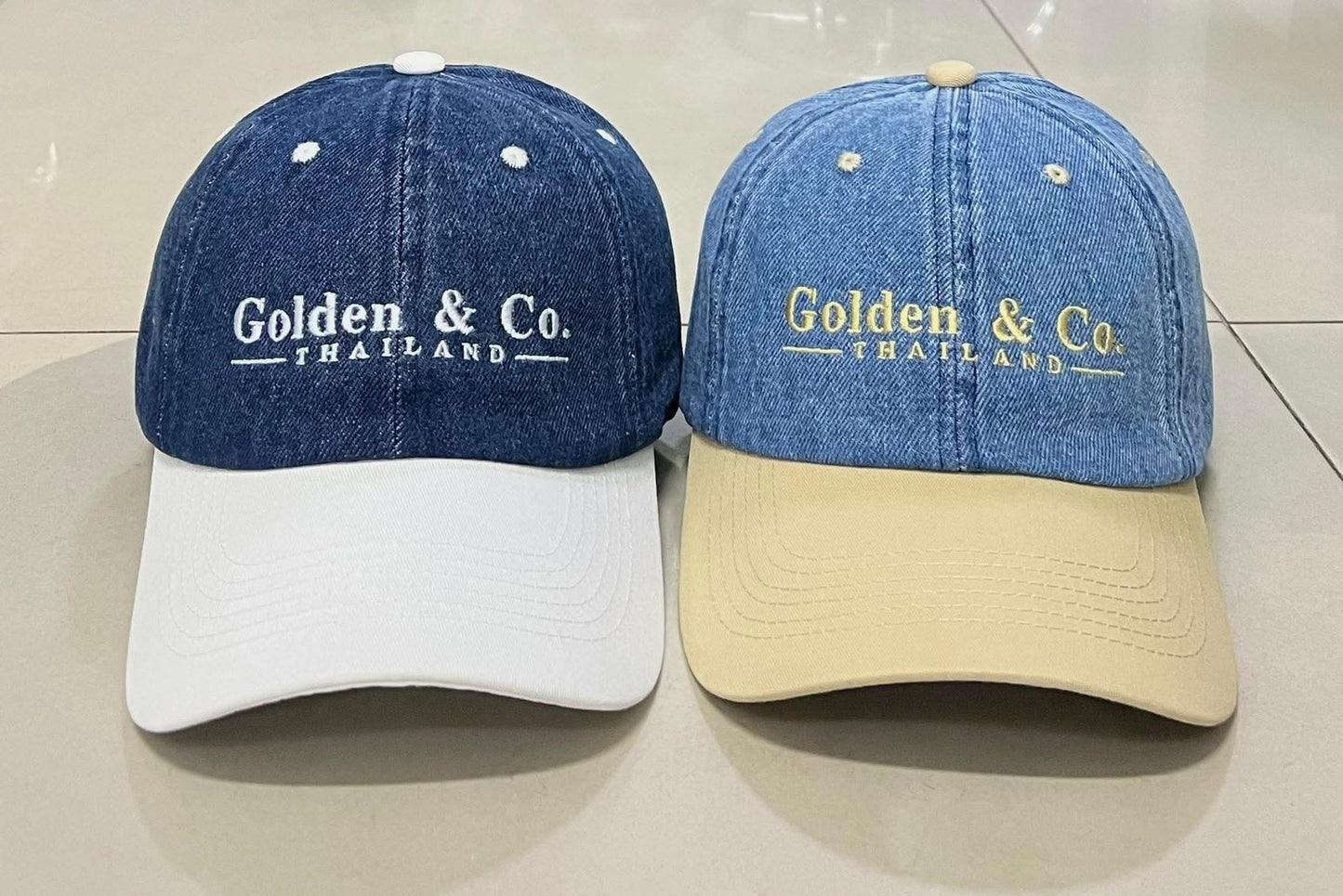 หมวกแก๊ปทูโทนยีนส์ Golden & Co. Thailand 🧢🧢🧢 สีครีม
