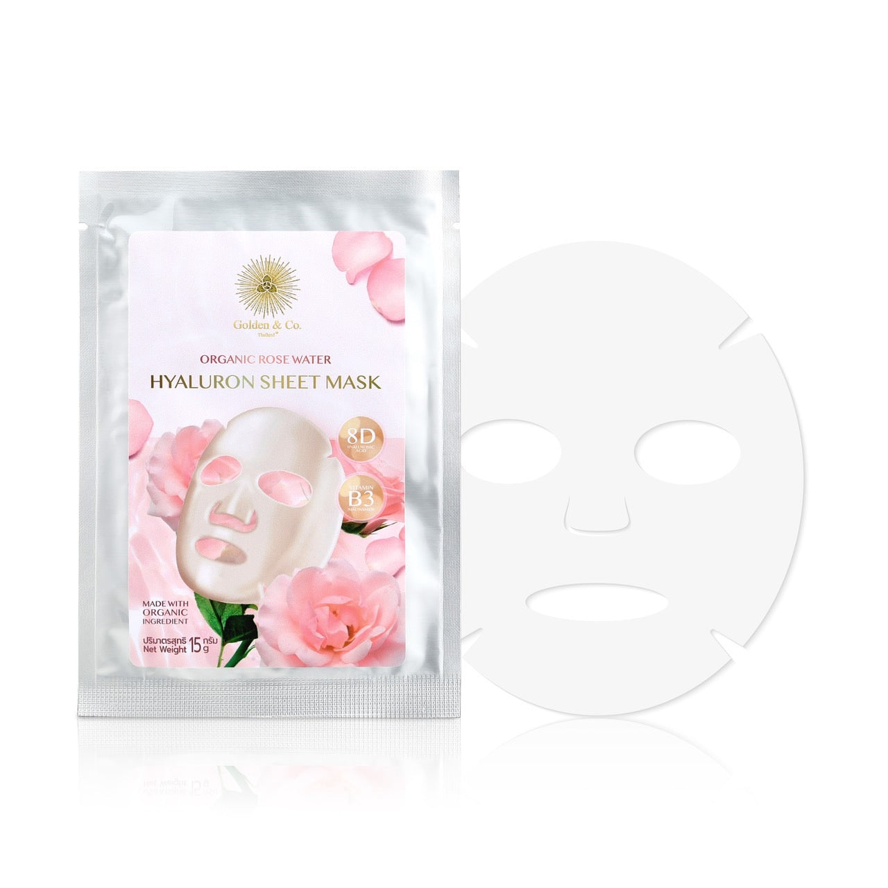 GOLDEN ORGANIC ROSE WATER HYALURON SHEET MASK