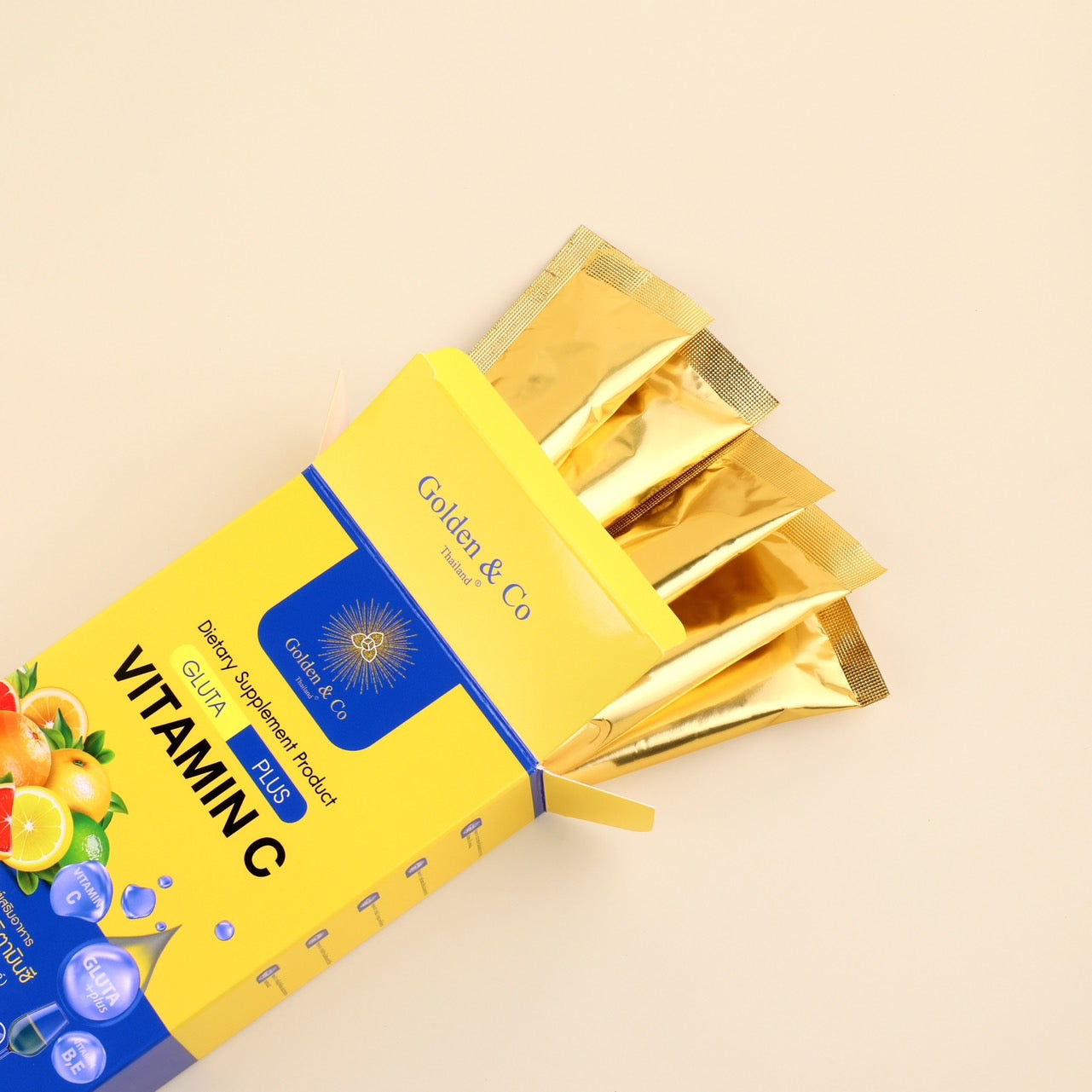 Gold Gluta plus Vitamin C อาหารเสริมชนิดผงชงแล้วดื่ม