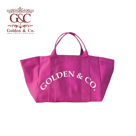 กระเป๋าผ้าแคนวาส Tote bag สีชมพู Golden & Co.