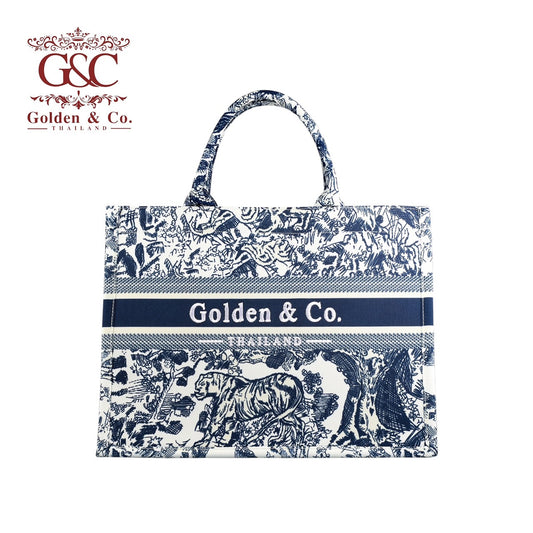 กระเป๋า LadyBag size L ทรง tote bag 👜 สีฟ้า