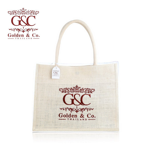 กระเป๋าผ้ากระสอบแคนวาส สีขาว Golden & Co. รุ่น Tote bags