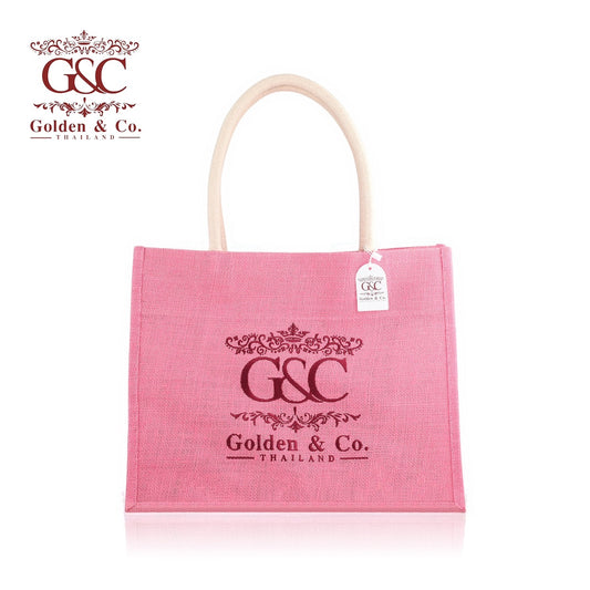 กระเป๋าผ้ากระสอบแคนวาส สีชมพู Golden & Co. รุ่น Tote bags